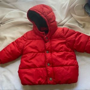 GAP Red Puffer Hooded Kids Jacket